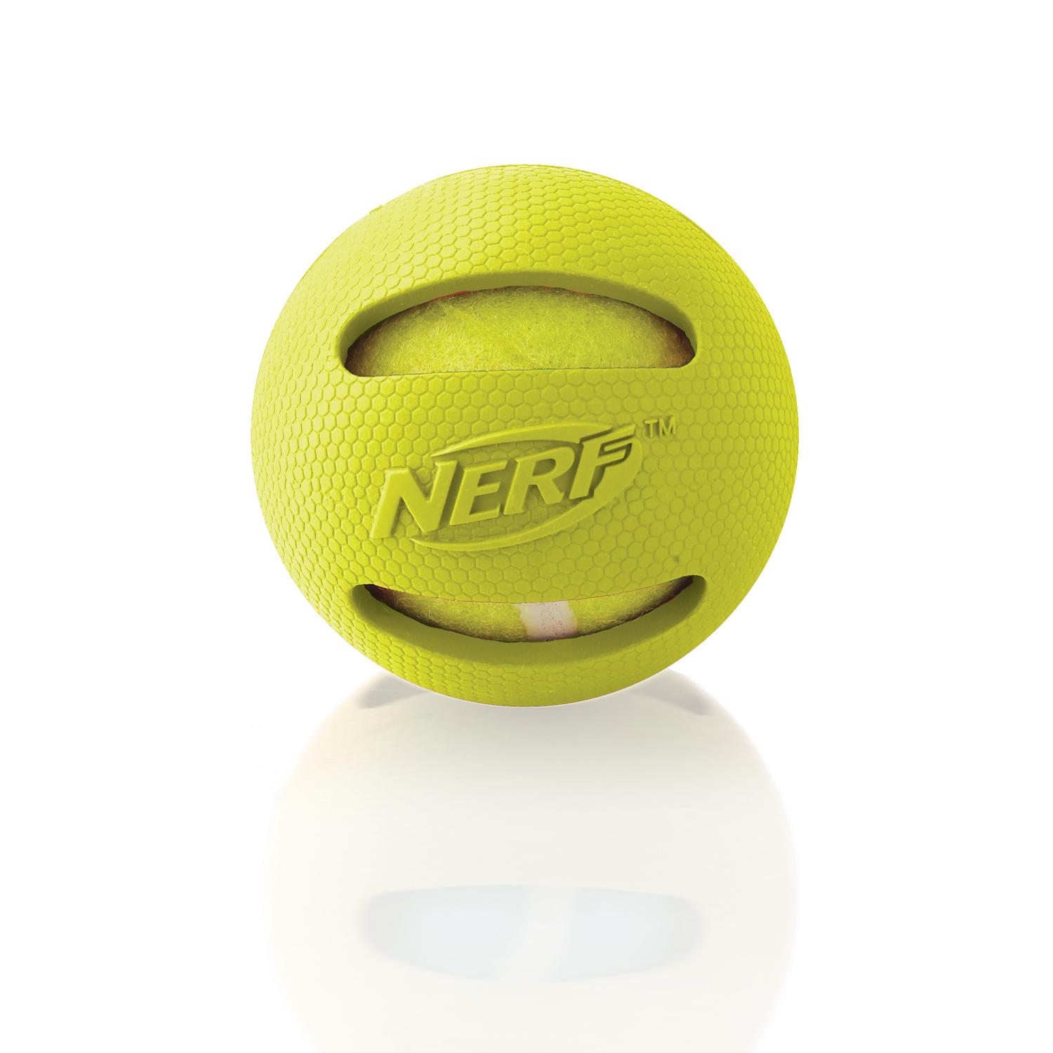 Nerf Dog Small to Medium Green Rubber Wrapped Tennis Ball Dog Toy Pet Toy Balls