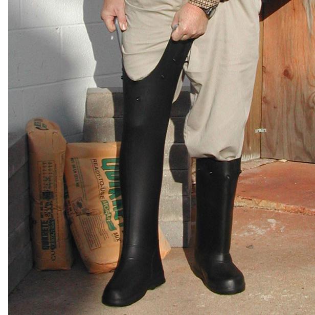 SUPER GRIT SlipResistant OverTheShoe 17" Rubber Overboots, Black