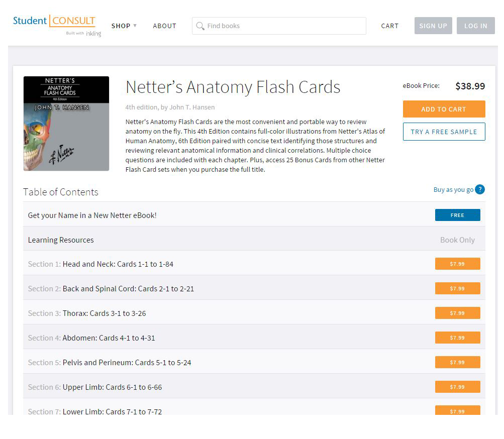 Netter's Anatomy Flash Cards with Online Student Consult Access, 4e