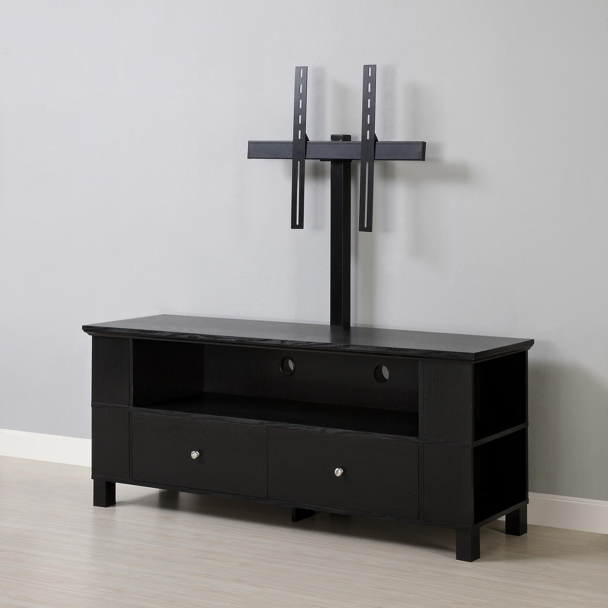 Walker Edison 60" Class Black Wood TV Stand with Storage