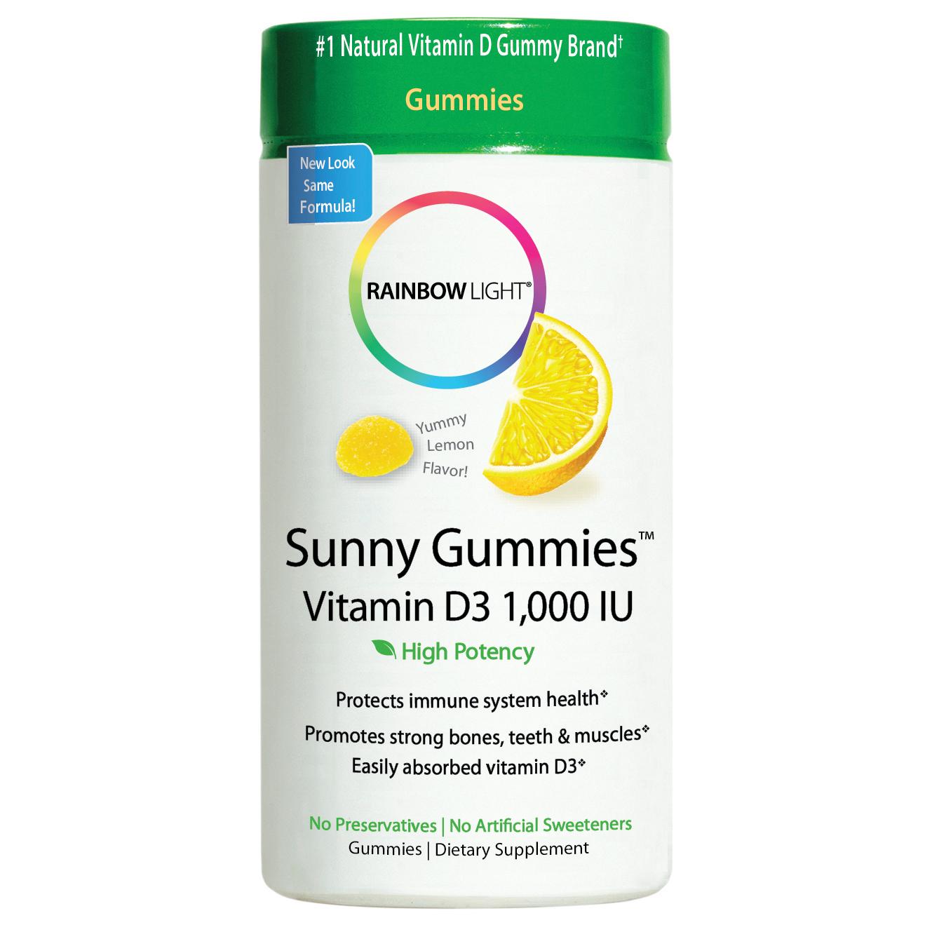 Rainbow Light Vitamin D3 (1000 IU) Sunny Gummies, Lemon