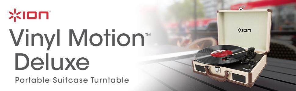 Ion Audio Vinyl Motion Deluxe 3-Speed Belt Drive Suitcase Turntable