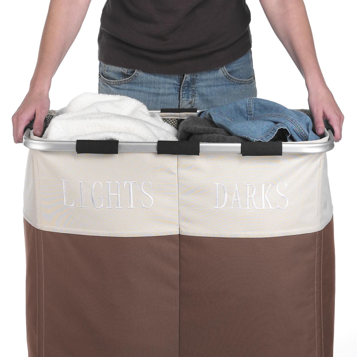 Whitmor 62052466JAVA Easycare Double Hamper, Java