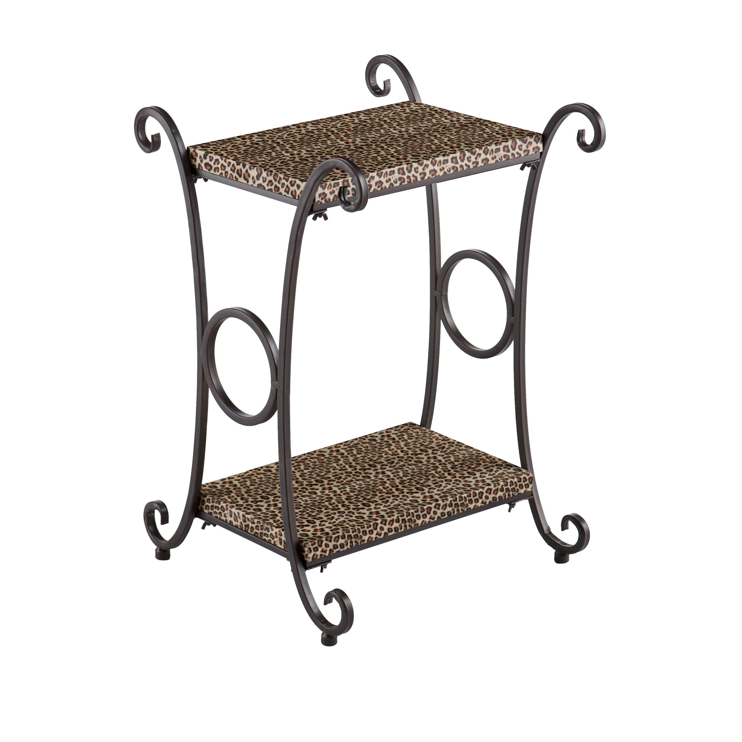 SEI Pendleton Leopard Animal Print Accent Table End Tables