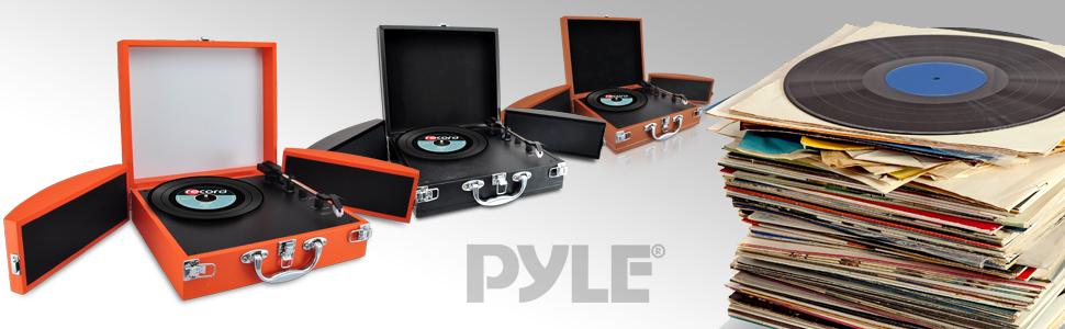 Pyle Vintage Vinyl Record Player Turntable