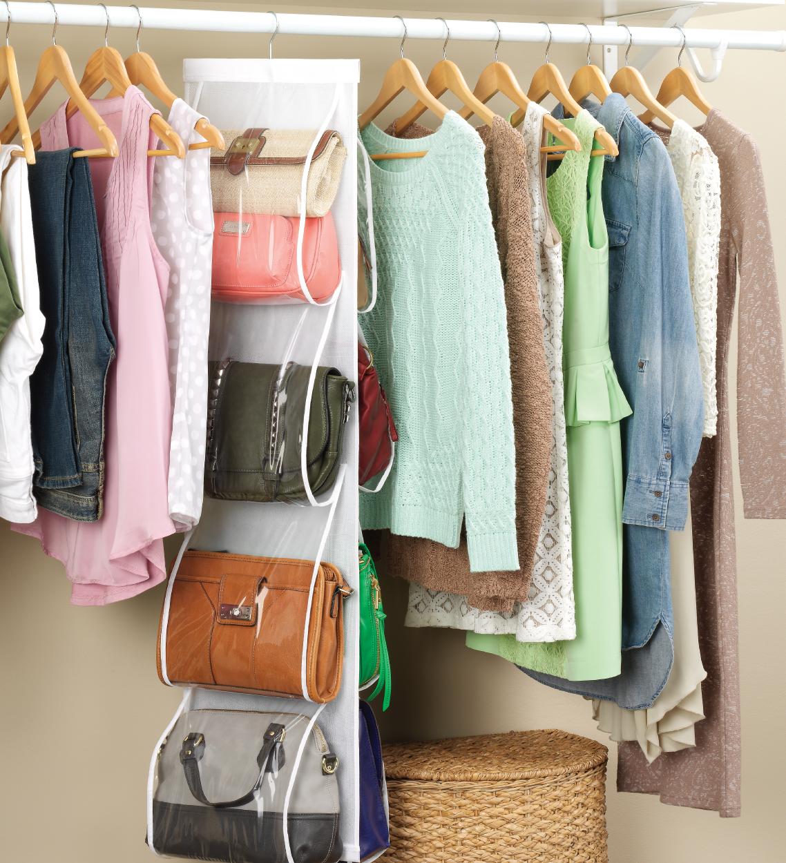 Whitmor 604414 White Crystal Collection Handbag File