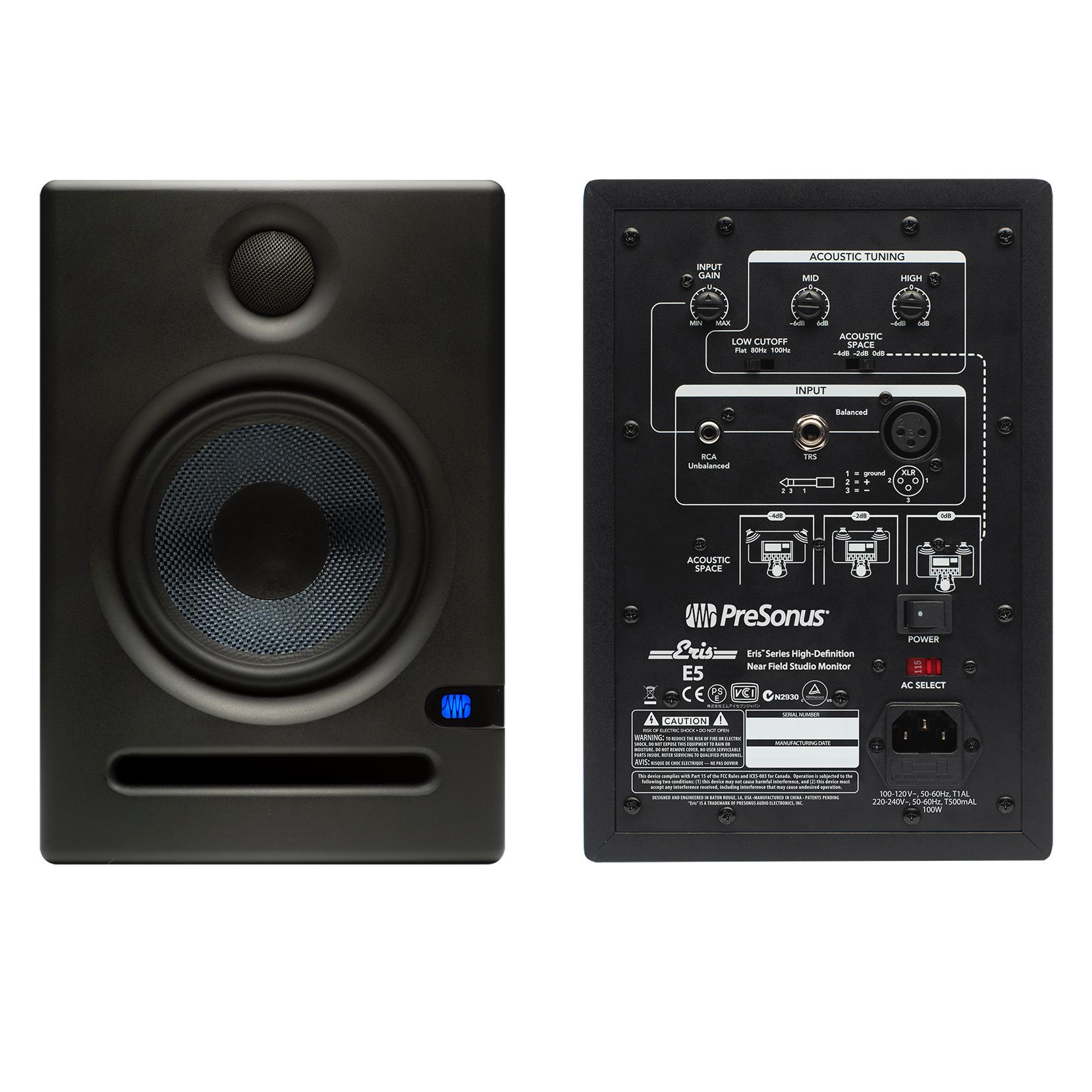 Amazon.com: Presonus Eris E5 80-Watt Channel Studio Monitor: Musical ...
