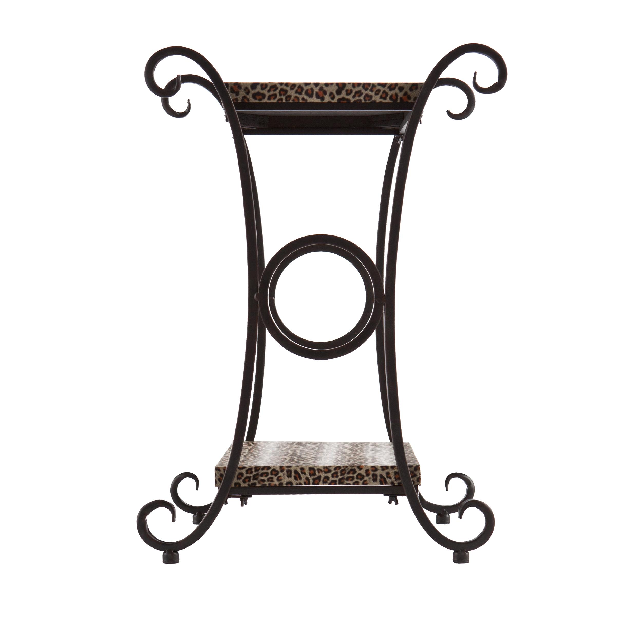 SEI Pendleton Leopard Animal Print Accent Table End Tables