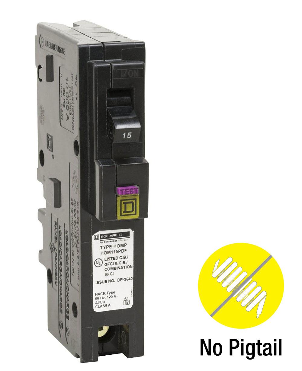 Square D HOM120PDFC Homeline Plug-On Neutral 20 Amp Dual Function Circuit Breaker (CAFCI & GFCI) | Pack Of 4