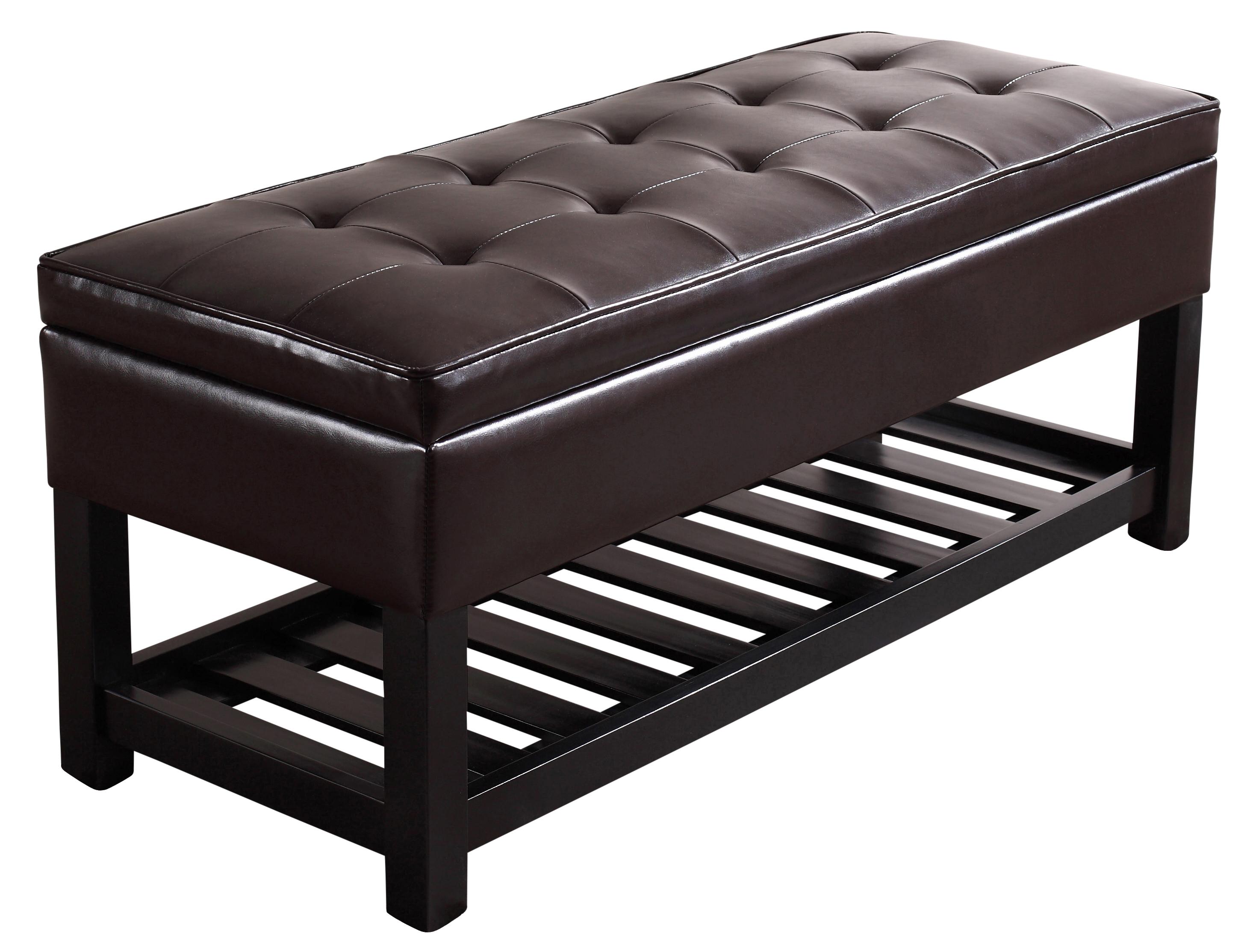 Simpli Home Cosmopolitan Storage Ottoman Bench, Espresso