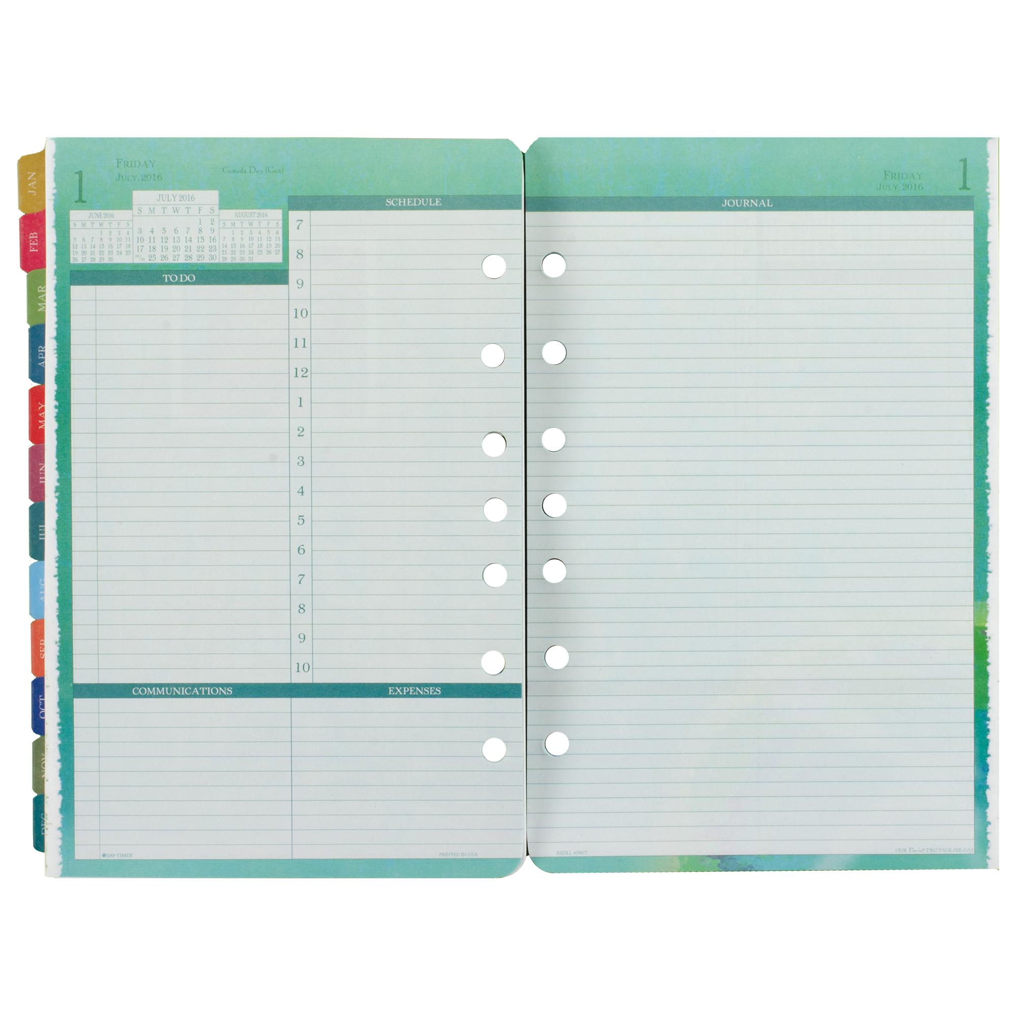 DayTimer Daily Planner Refill 2016, 12 Months, LooseLeaf