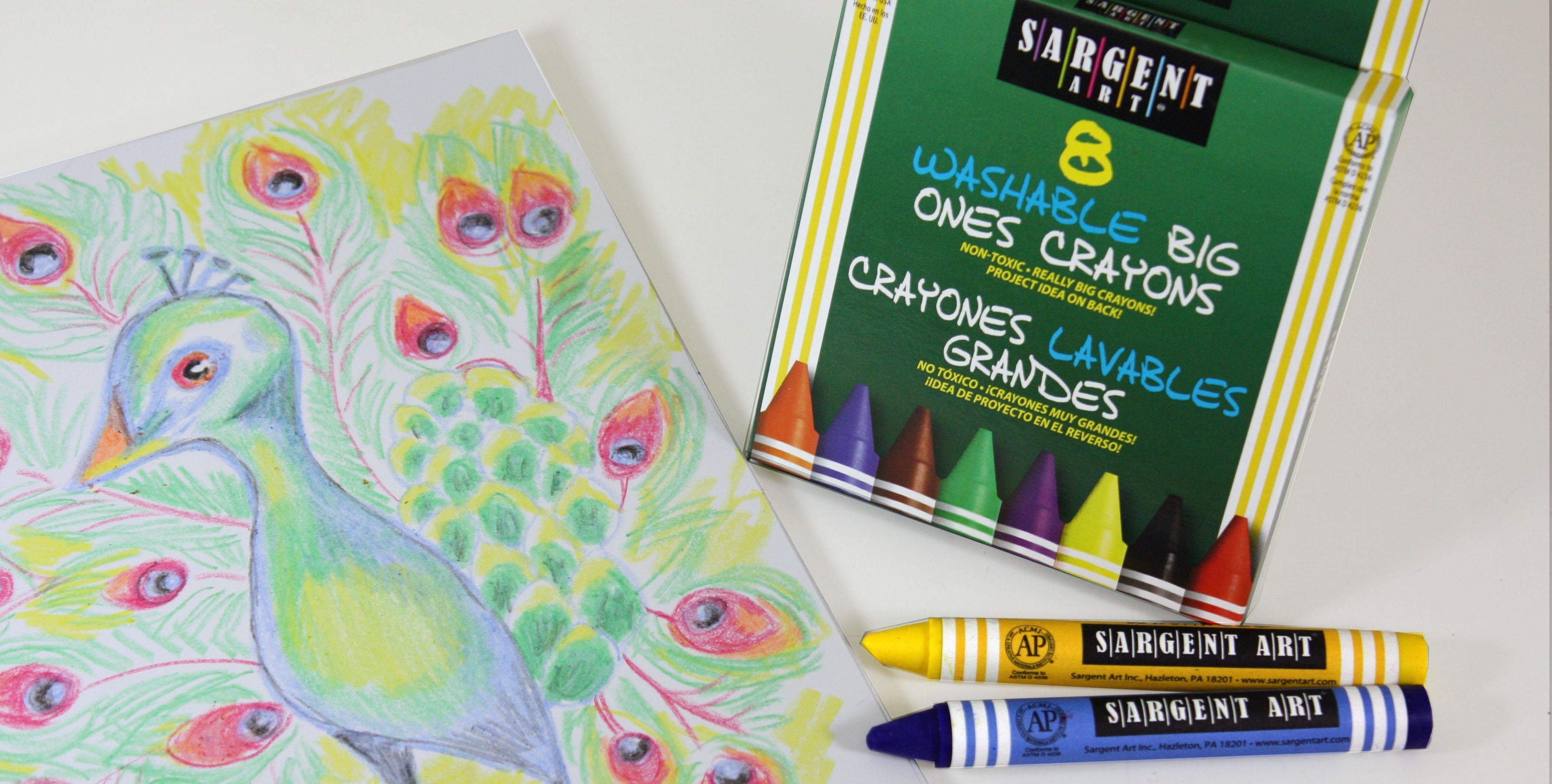 Sargent Art 350541 8Count Large WashableCrayons/Peggable