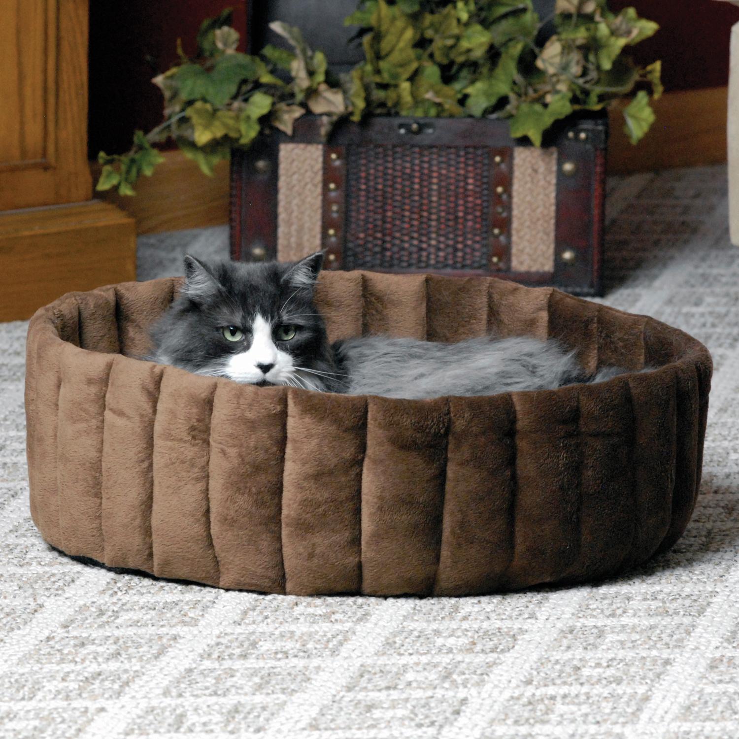 K&H Manufacturing Lazy Cup Large Tan/Mocha 20Inch Cat