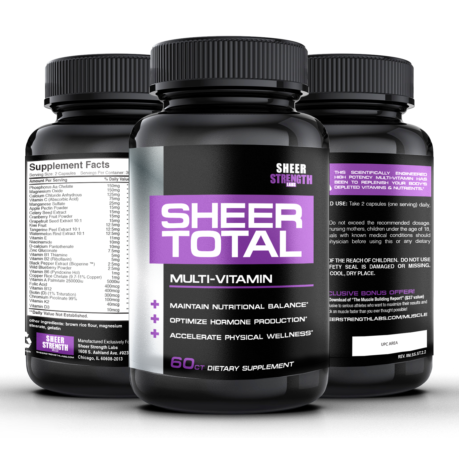 SHEER TOTAL, 1 Top Rated and Best Multivitamin For Men, 60