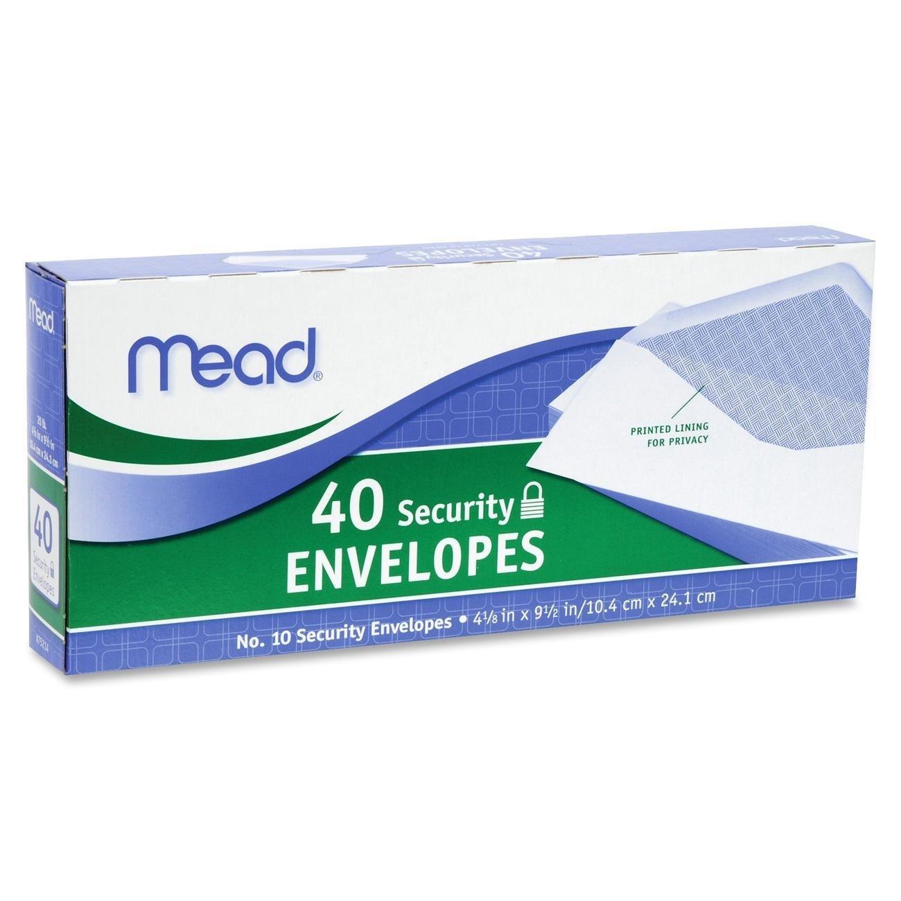 Mead 10 Security Envelopes, 40 Count (75214) Business