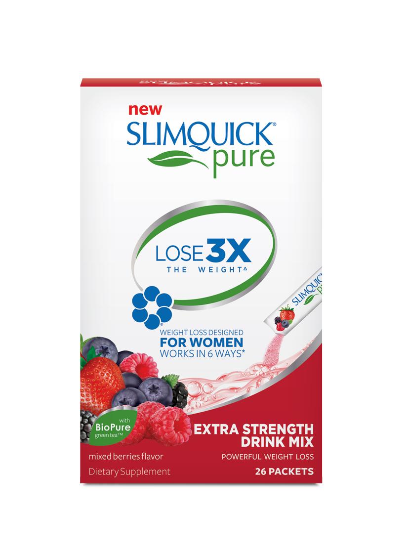 SLIMQUICK Pure Weight Loss Extra Strength Mixed Berry Drink Mix 26 count Health