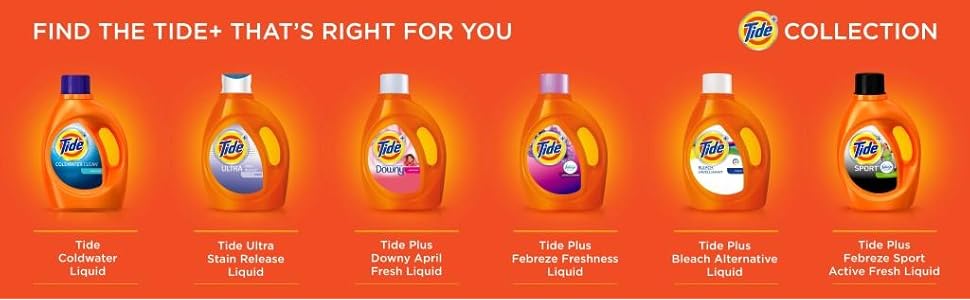 Tide Free and Gentle Liquid Laundry Detergent, plus collection