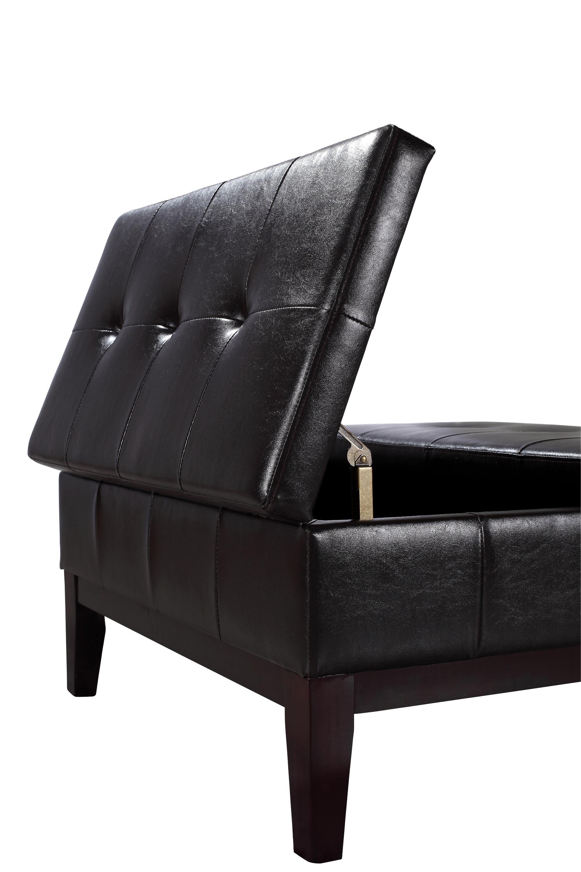 Simpli Home Dover Square Coffee Table Ottoman w/ Split