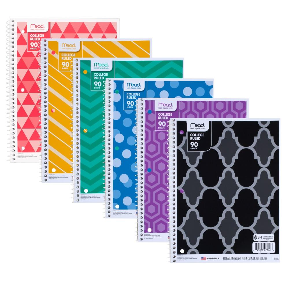 Mead, fashion notebook, notebook, spiral notebook, 1 subject notebook