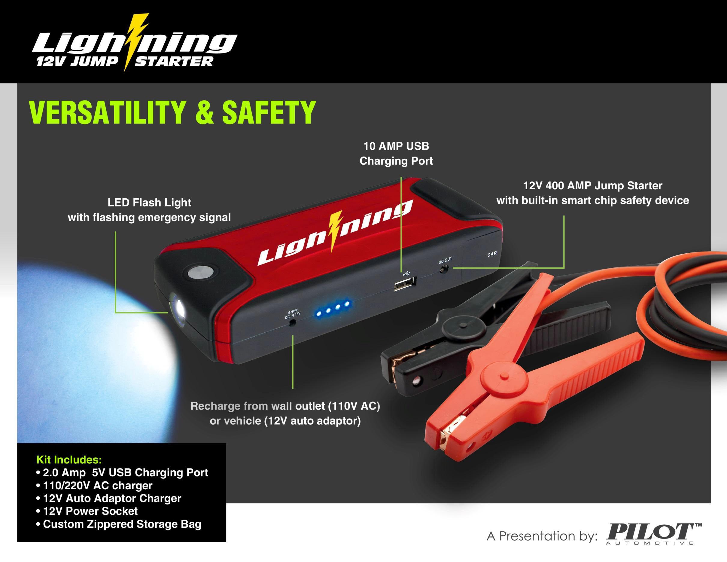 Pilot Automotive (CA9802) Lightning 12V Rechargeable Power