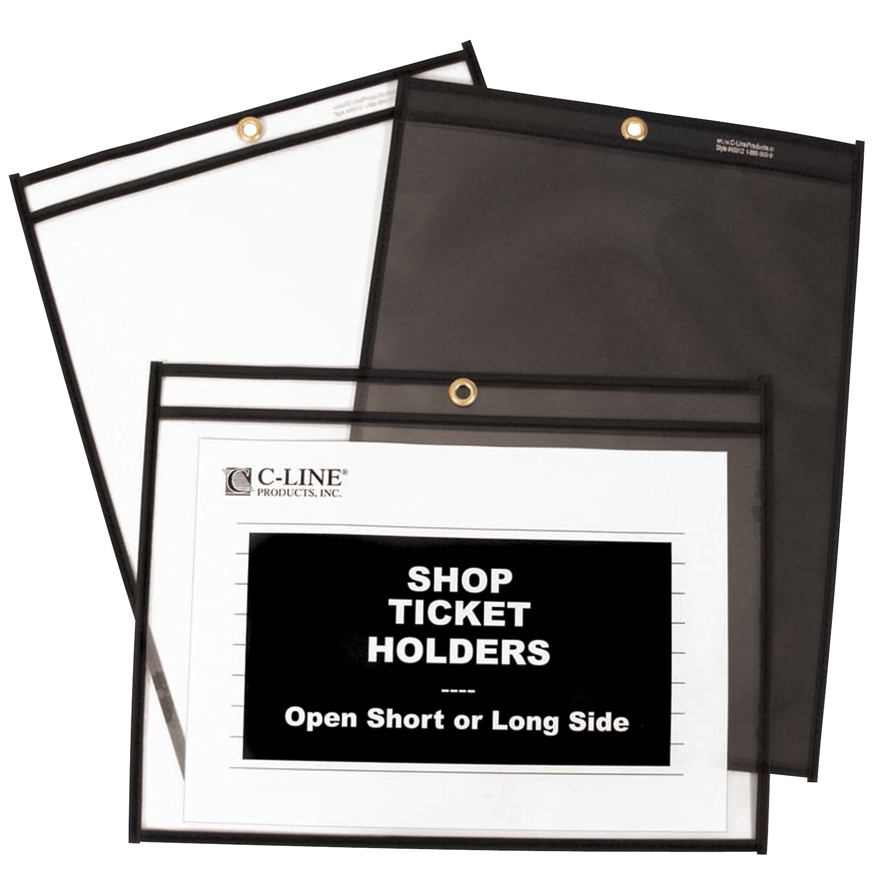 CLine Stitched Shop Ticket Holders, Both Sides Clear, 6 x