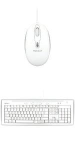 Macally USB Slim Keyboard and Optical Game Mouse Combo for Mac with 2 Built-in USB Ports