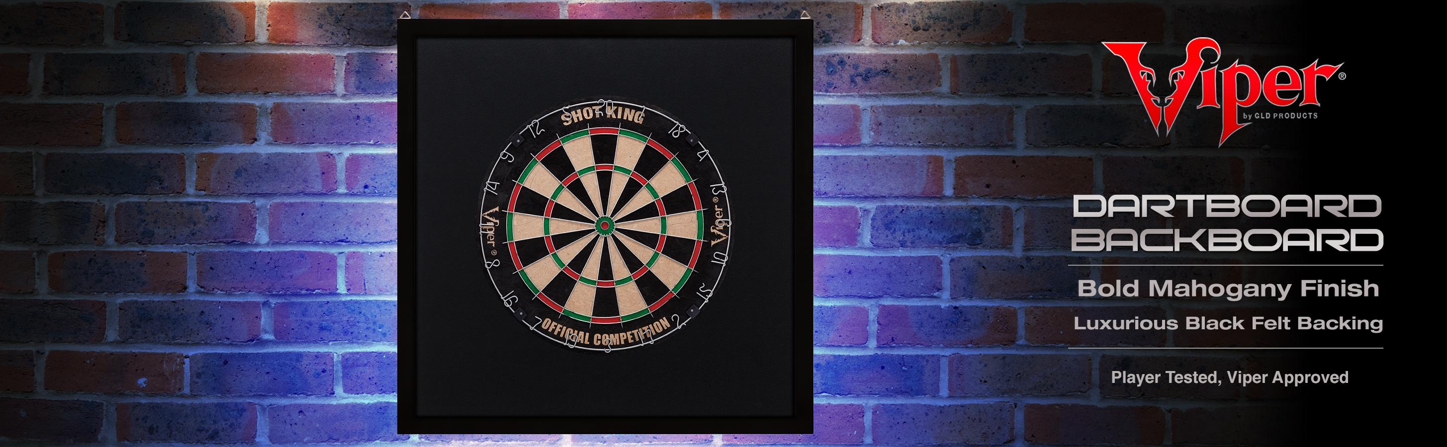 Viper Wood Framed Dartboard Backboard, Dark Mahogany