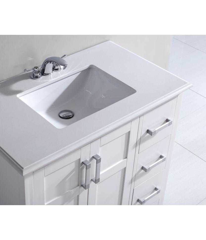 Simpli Home Winston 36" Bath Vanity, White Bathroom Vanities