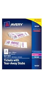 Avery Tickets with Tear-Away Stubs