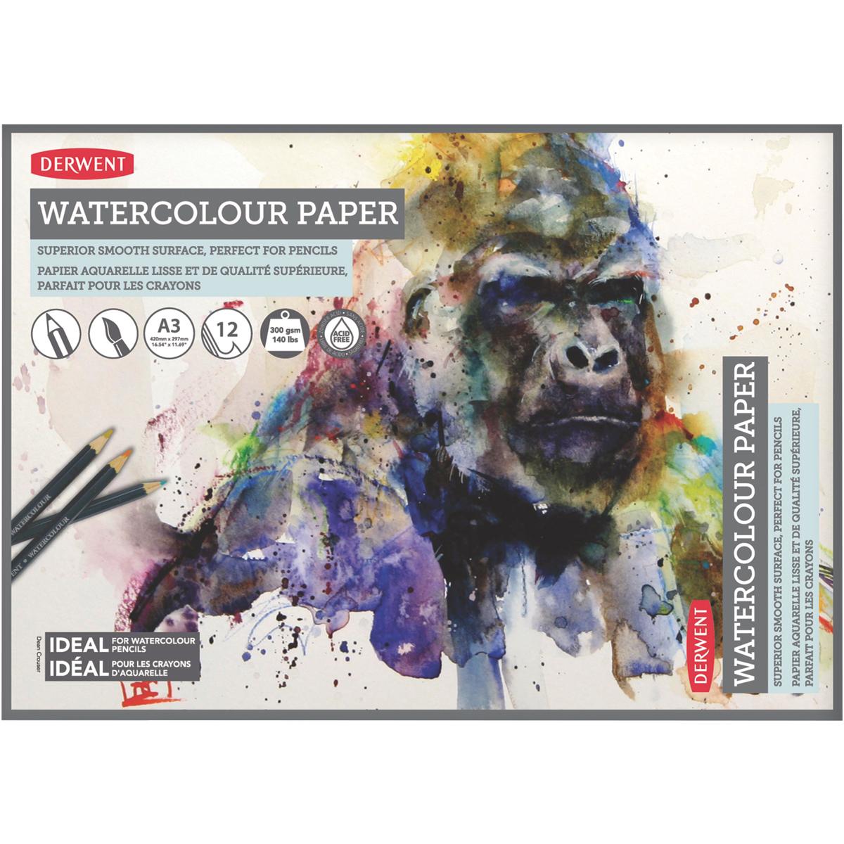 Derwent Watercolor Paper Pad, A3, 16.54 x 11.69 Inches