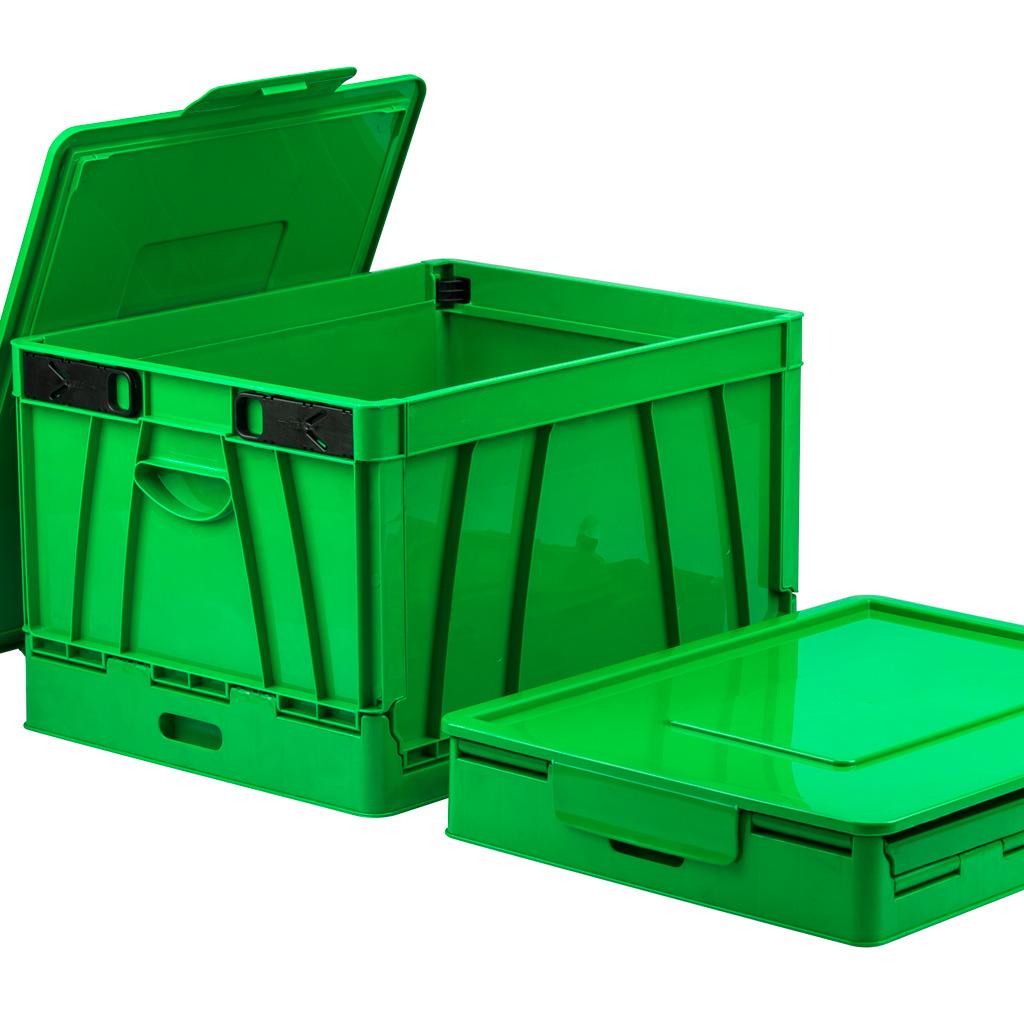 Storex Collapsible Crate with Lid, 17.25 x 14.25 x 10.5