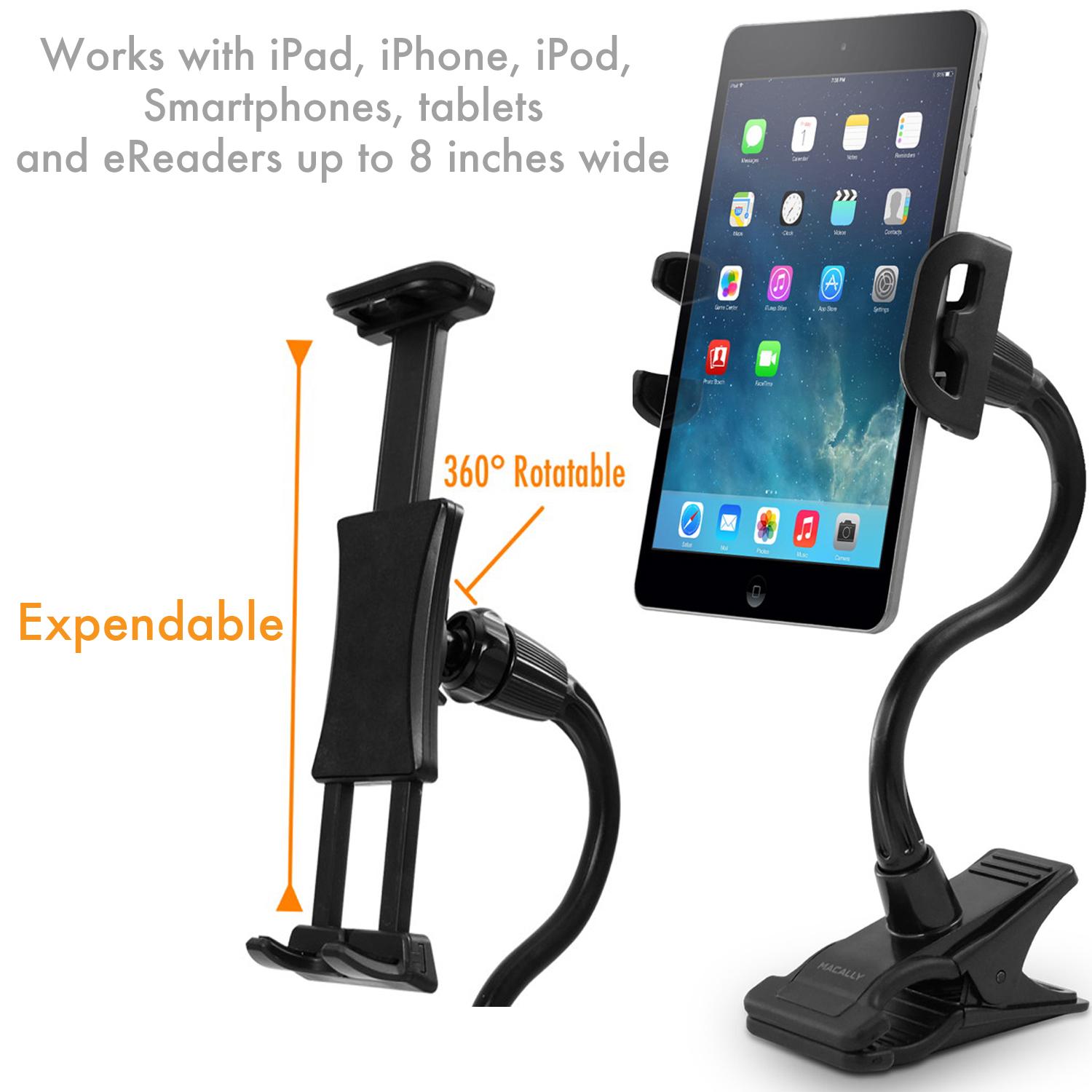 Macally Flexible and Adjustable Gooseneck Clip On Desk or