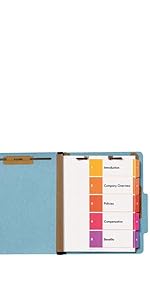Table of Contents Dividers for Classification Folders