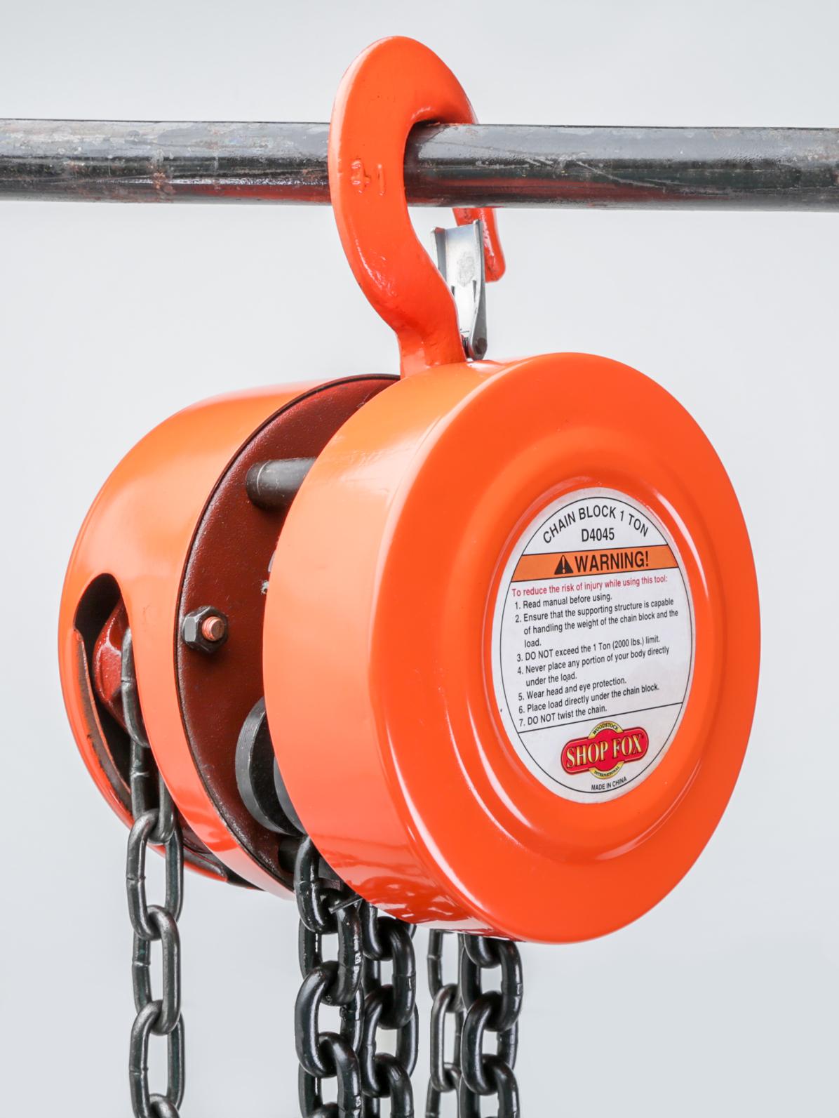 Shop Fox D4045 Chain Hoist / Hook / Block, 1 Ton Home