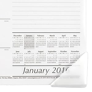 hanging desk pad, 12 month desk pad, compact desk pad, desk pad calendar, monthly calendar