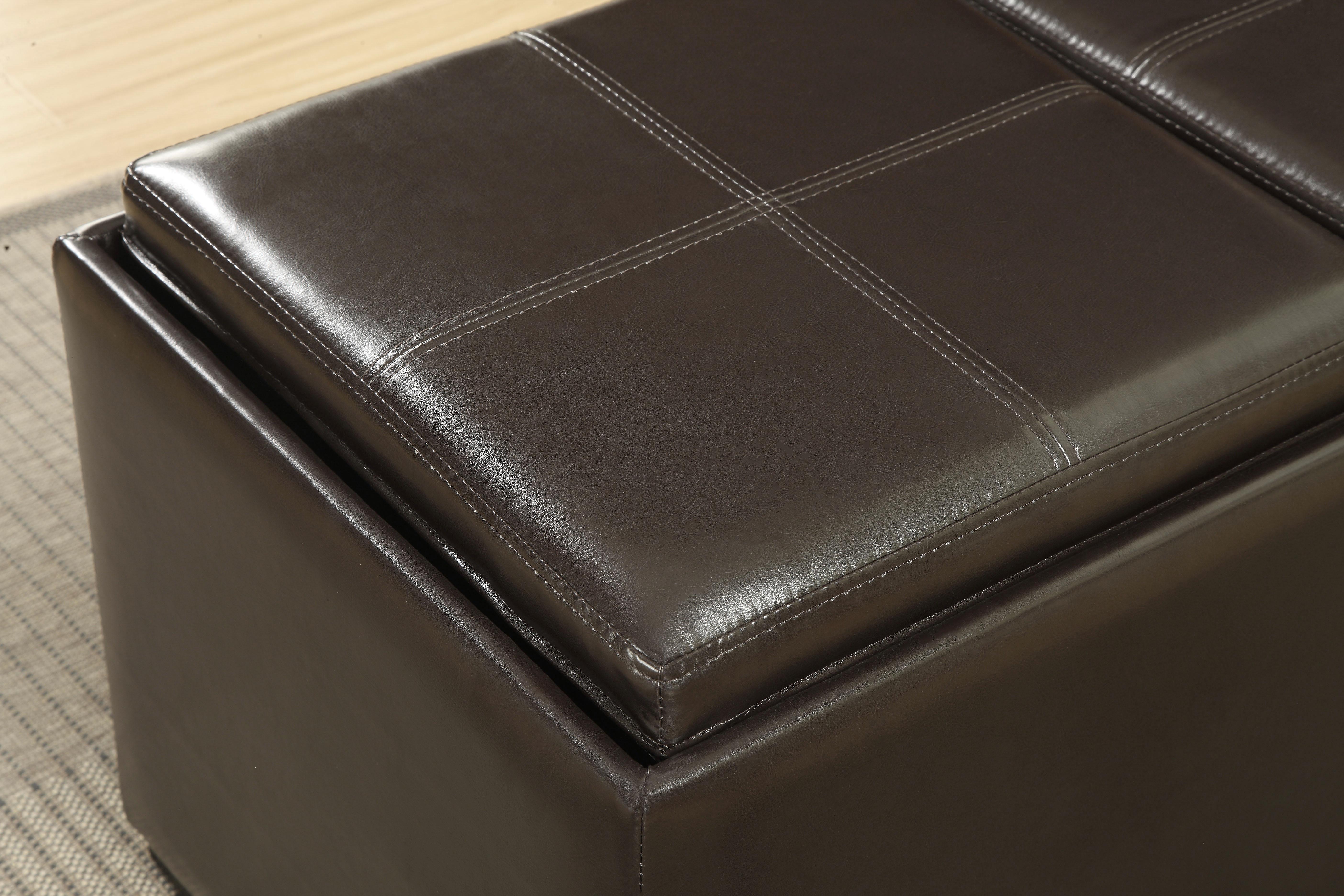 Simpli Home Avalon 3Piece Rectangular Storage Ottoman w