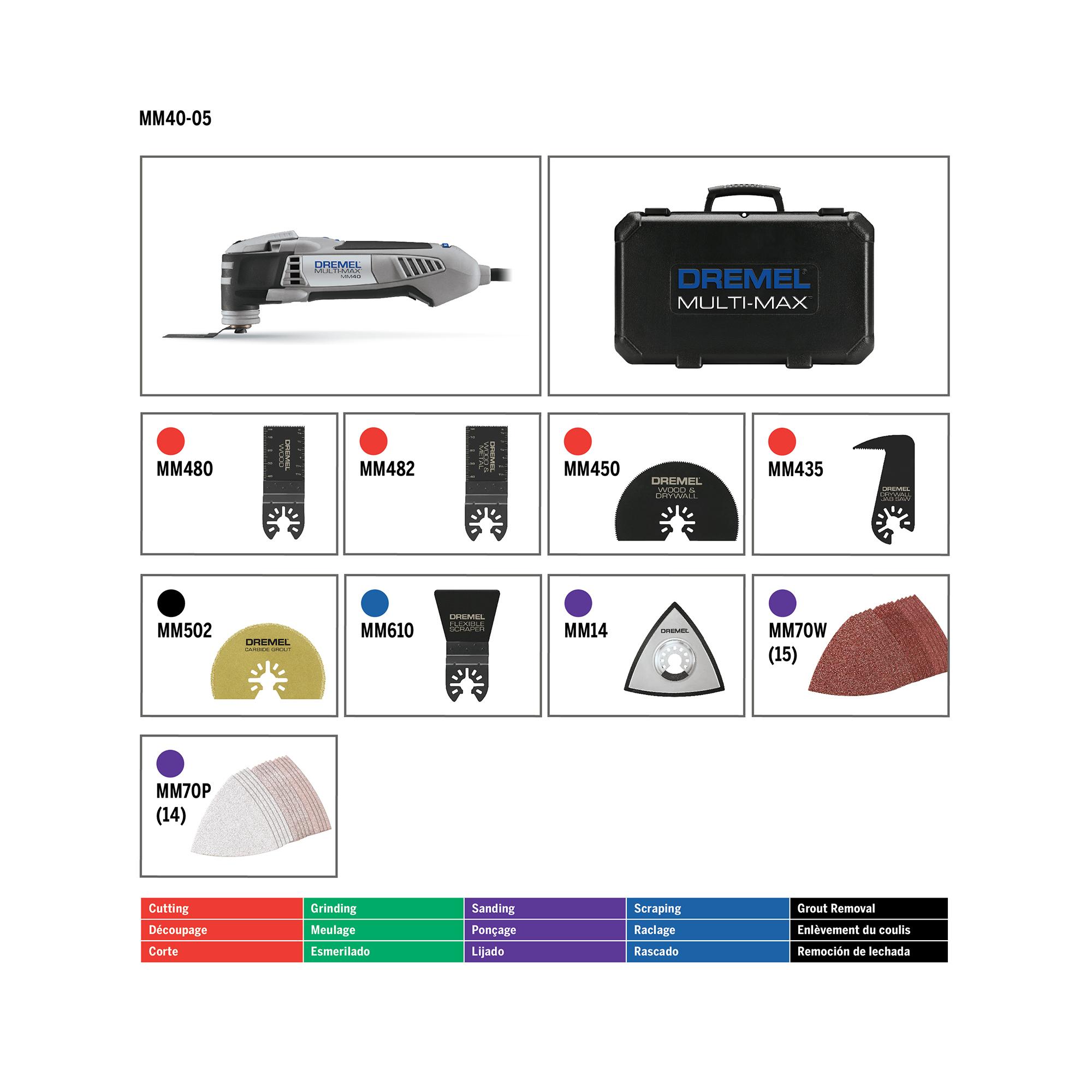 Dremel MM4005 MultiMax 3.8Amp Oscillating Tool Kit with QuickLock