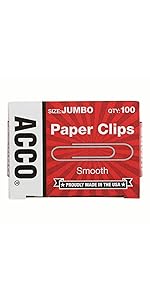 Paper Clips, jumbo, ACCO Brands, ACCO