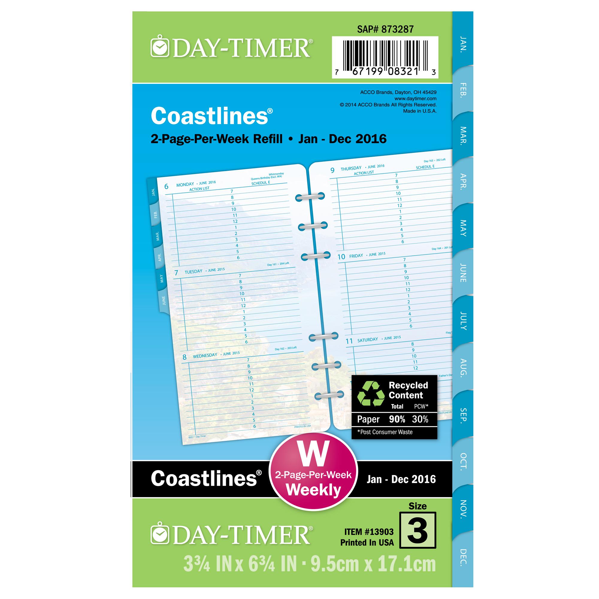Amazon Day Timer Two Page Per Day Refill 2016 12 Months Loose