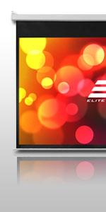 elite screens; manual pull down projector screen; home theater; best projection screens
