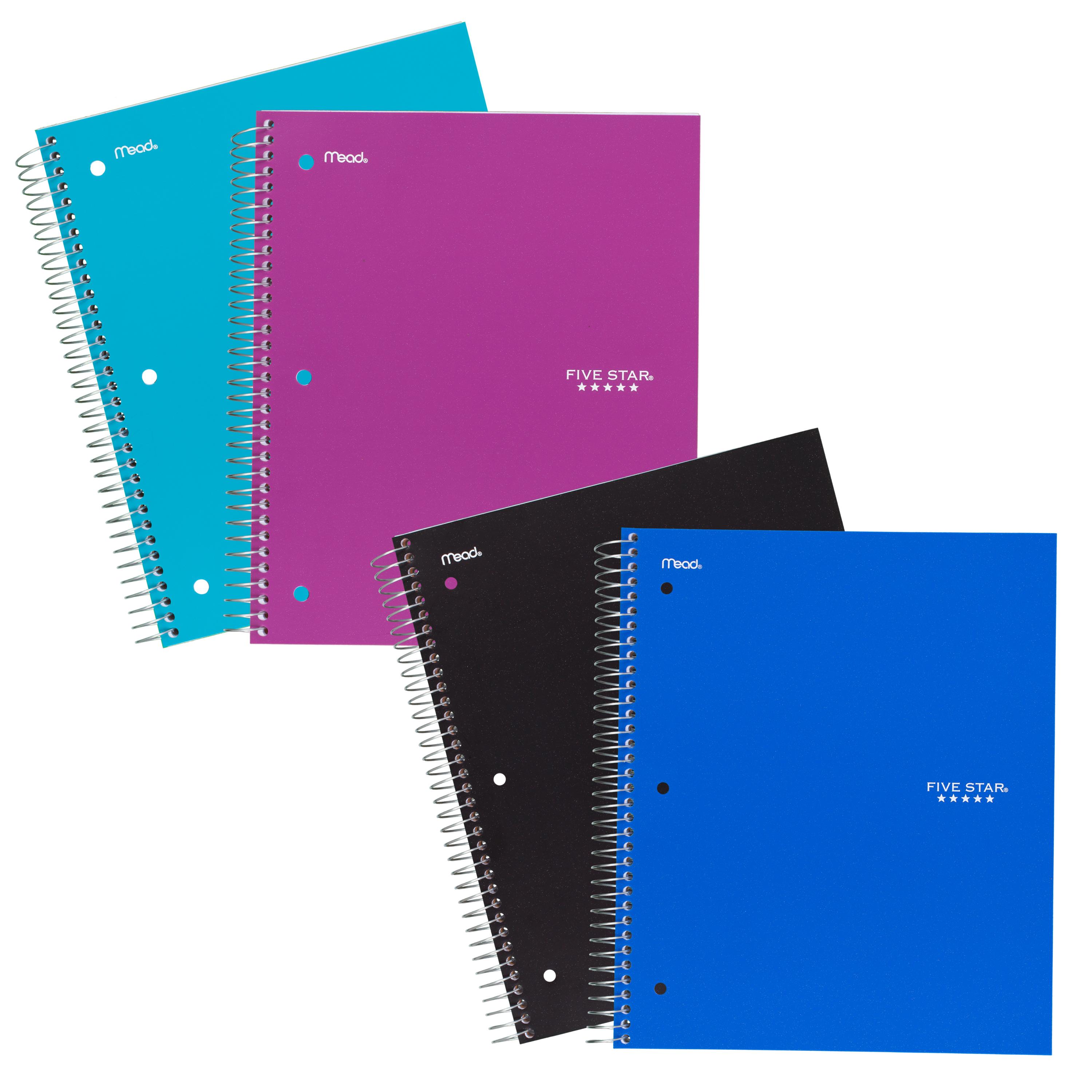 Five Star Spiral Notebook, 3 Subject, 150 College Ruled