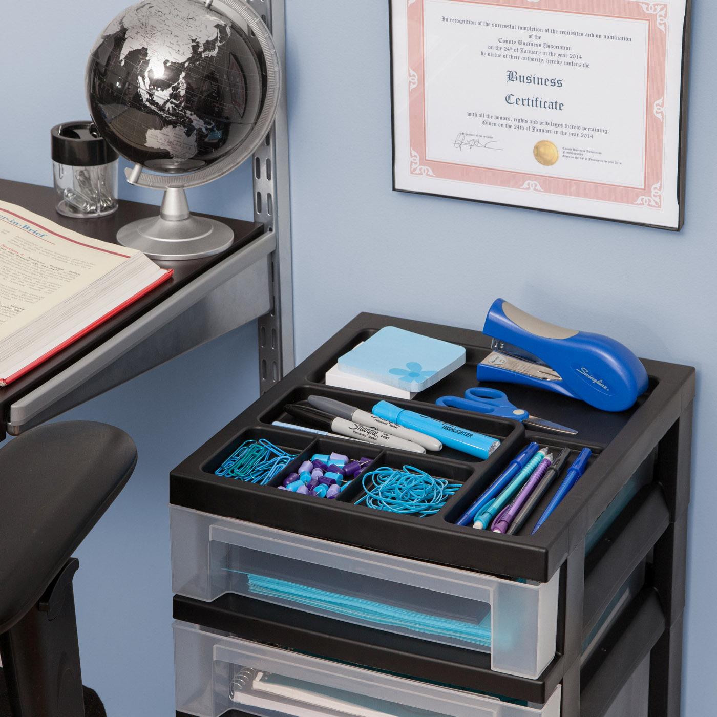 IRIS 4Drawer Cart with Organizer Top and Casters Home