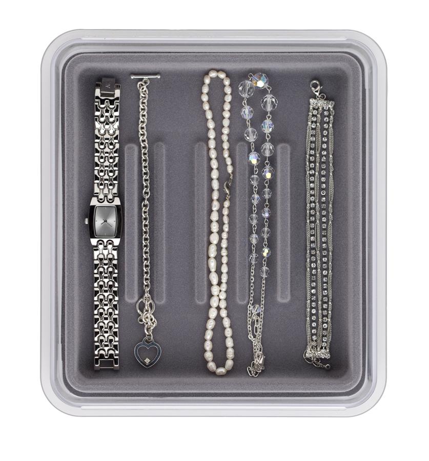 Neatnix Jewelry Stax Necklace Organizer, Pearl Grey