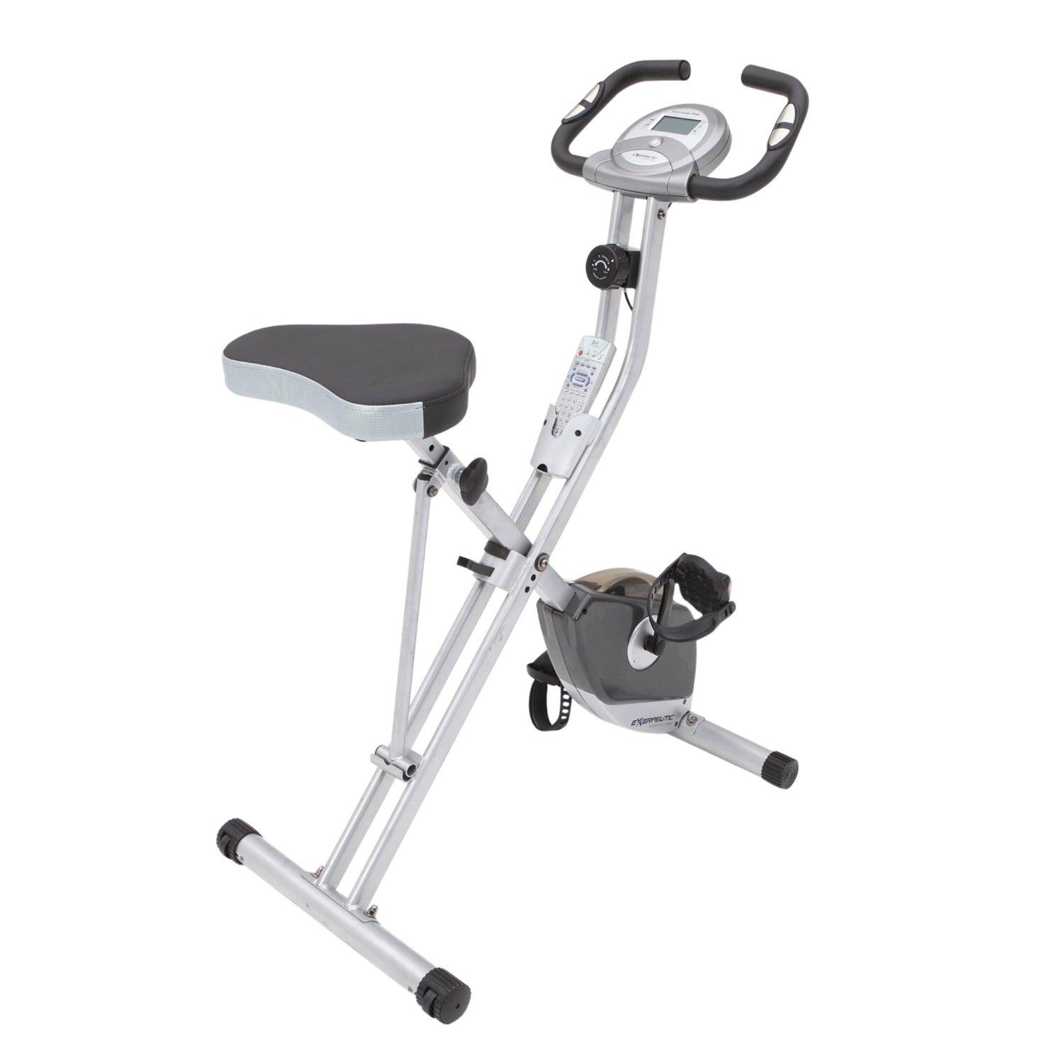 Exerpeutic Folding Upright Bike with Pulse Exercise Bikes Sports