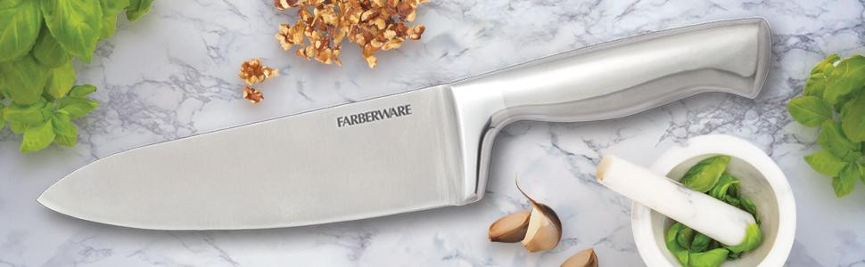 farberware, knives, cutlery, knife set, knives, open stock, sharpener, cutting board