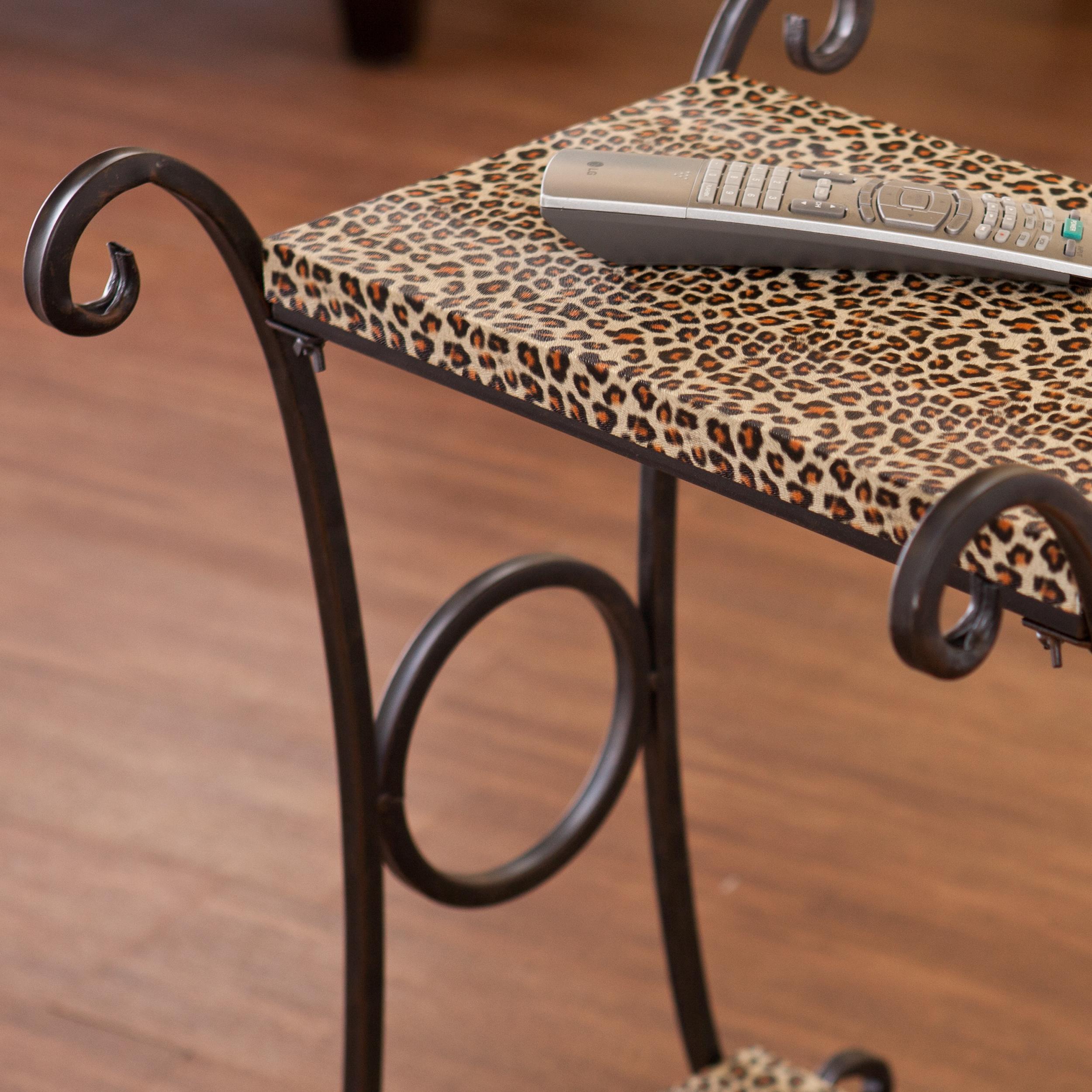 SEI Pendleton Leopard Animal Print Accent Table End Tables