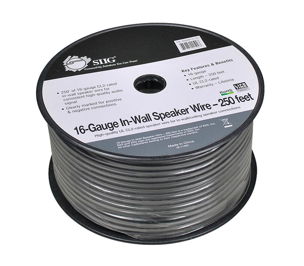 SIIG 16Gauge Black Speaker Wire 250 Feet (CBAU0912S1
