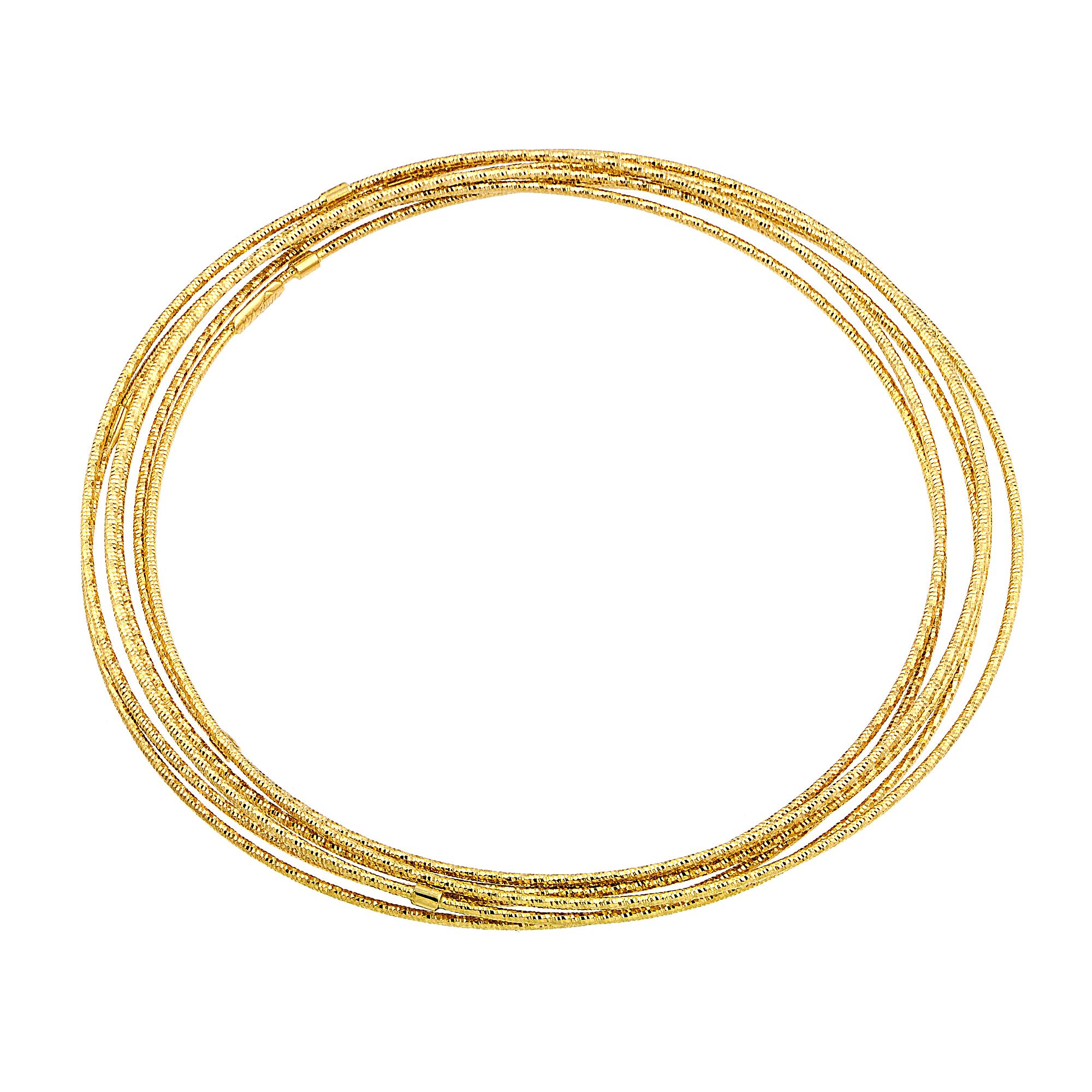 14k Yellow Gold Dcut 7Day Bangle Bracelet Bracelets For