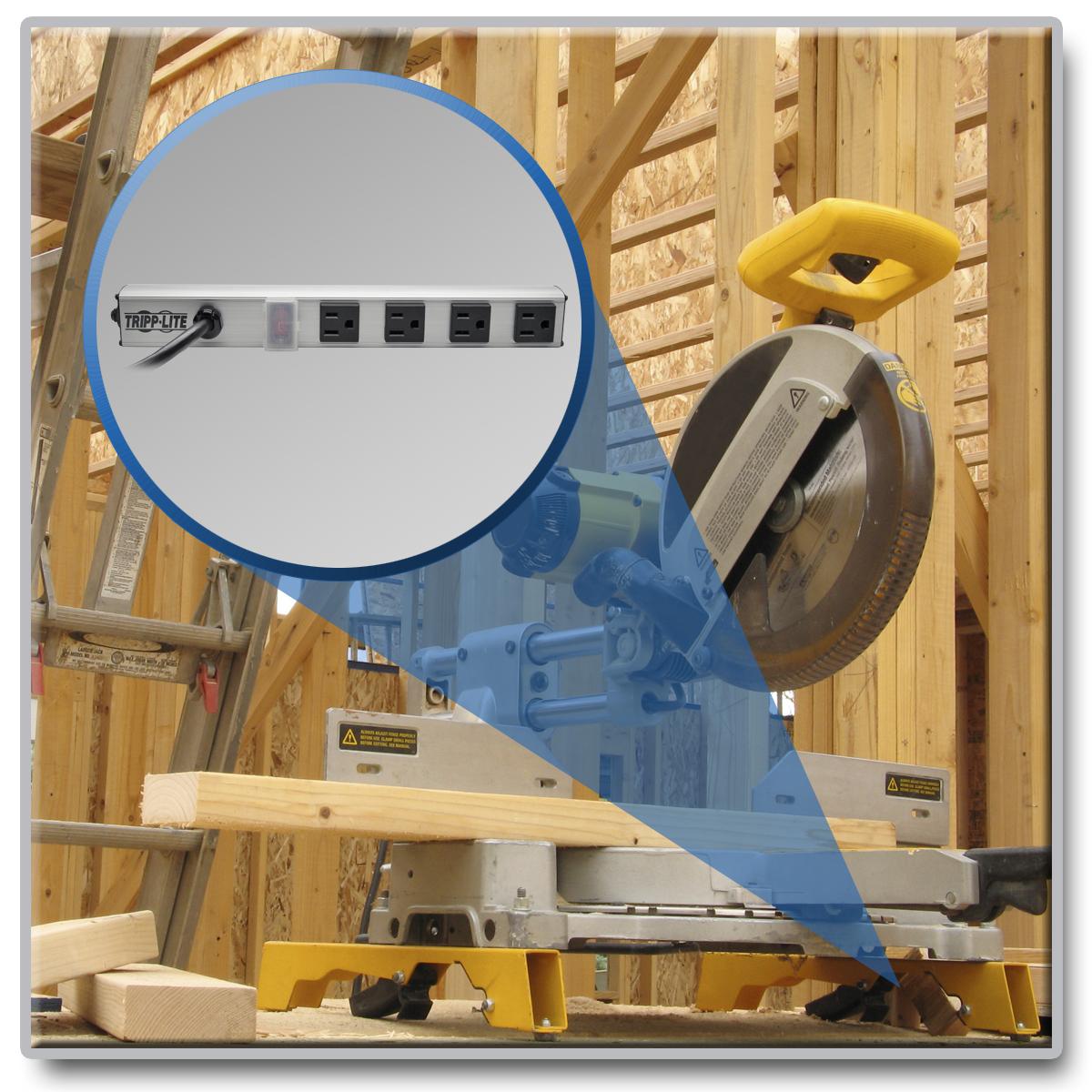 Tripp Lite 4 Outlet Bench & Power Strip, 12 in