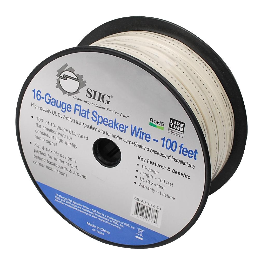SIIG 16Gauge UL CL2rated Flat Speaker Wire for Under